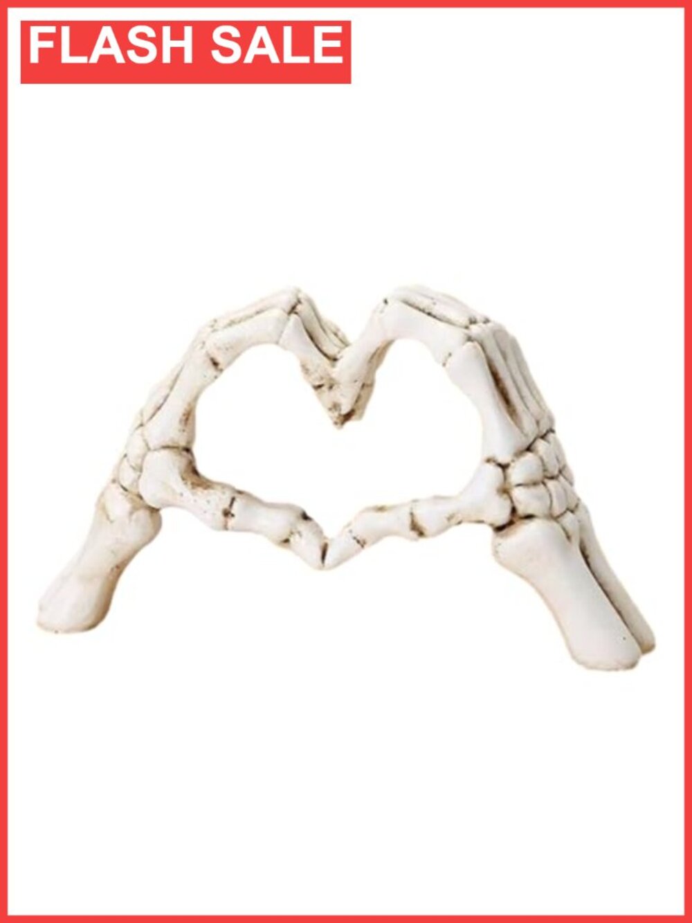 Resin Skeleton Heart Hands Figurine Gothic Home Decor Halloween Shelf Ornament
